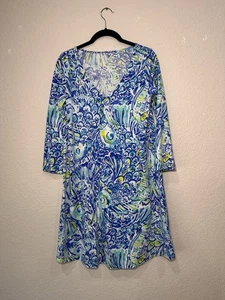 Lilly Pulitzer blau und grün gemustert Cover-Up Small - Bild 1 von 5
