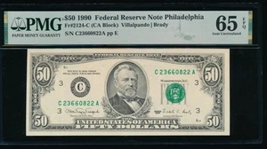 AC 1990 $50 Philadelphia FRN PMG 65 EPQ Fr 2124-C - Picture 1 of 2