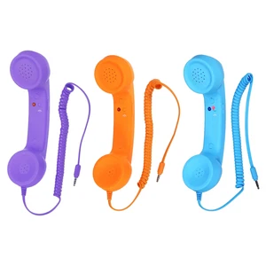 3 Pack 3.5mm Retro Telephone Handset Telephone Receiver Purple, Blue, Orange - Zdjęcie 1 z 5