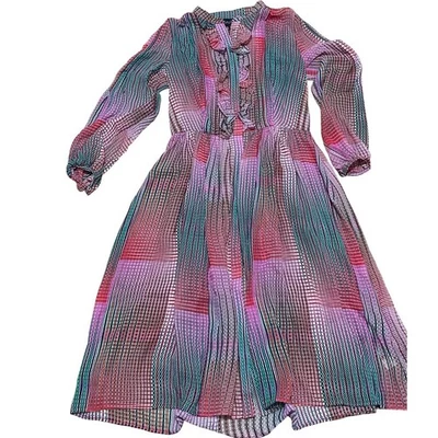 Vestido midi de seda a cuadros multicolor Saloni 10 Raquel para mujer Foto 1 de 4