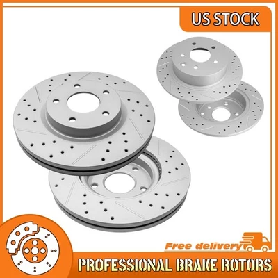 Front & Rear Drilled Brake Rotor For Nissan Altima 2007 2008 2009 2010 2011-2025 - Image 1 of 4