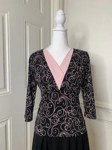 Vintage Vol. 1 V Neck 3/4 Sleeve Pullover Blouse Top Shirt Petite - Picture 1 of 6