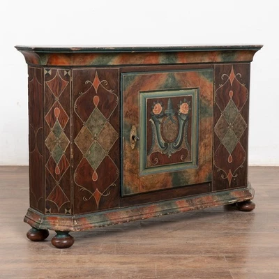 Aparador consola estrecha pintado de finales del siglo XIX Foto 1 de 4