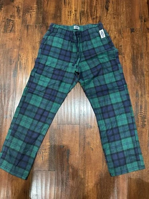 Старый темно-синий мужской синий и зеленый клетку фланели гостиной пижамы брюки средний новый - Изображение 1 из 4