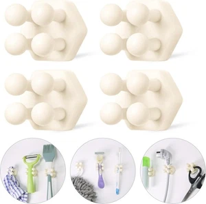 Silikon Zahnbürstenhalter für Badezimmer - selbstklebende Duschcreme  - Bild 1 von 7