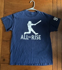 All Rise 99 Aaron Judge silhouette NY Yankees Tee Navy NEW No Tag - Picture 1 of 9