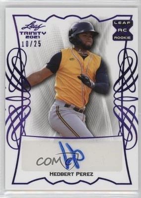 2021 Leaf Trinity Purple /25 Hedbert Perez #BA-HP1 Auto - Image 1 of 2