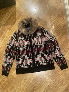 pendleton Jacke Pullover abnehmbarer Kunstfellausschnitt Gr. Large - Bild 1 von 15