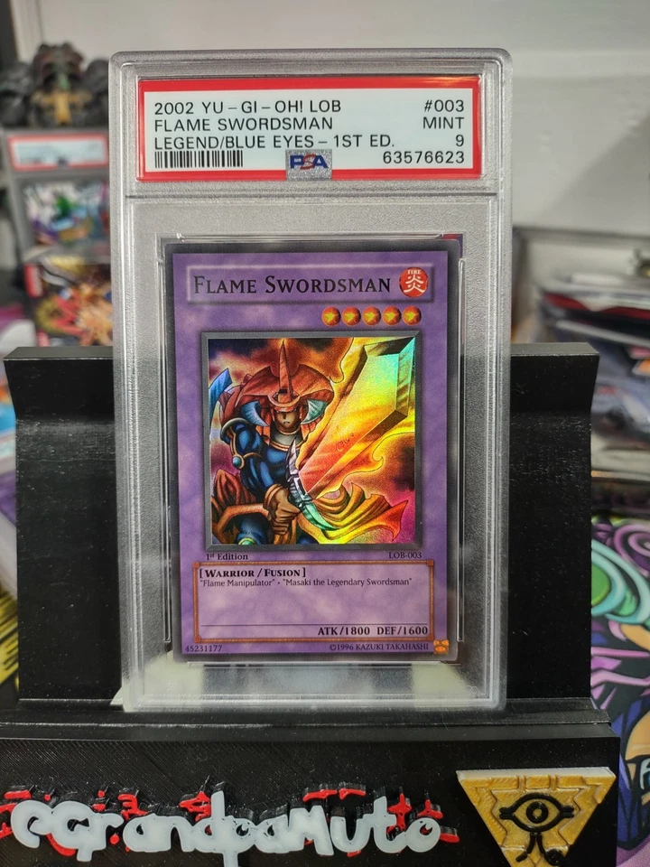 Yu-Gi-Oh 2002 LOB-003 Flame Swordsman 1st Edition PSA 9 Mint - Image 1 of 1