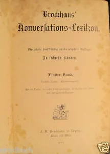 Brockhaus` Konversations-Lexikon 14. Auflage 5. Band 1894 Konversationslexikon - Bild 1 von 2