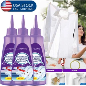 Active Enzyme Laundry Stain Remover Cloth Garment Stubborn Stain Cleaner 120ml - Picture 1 of 15