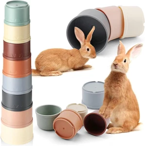 8 Pcs Stacking Cups for Rabbits, Colorful Bunny Toys for Rabbits and Small Anima - Picture 1 of 7