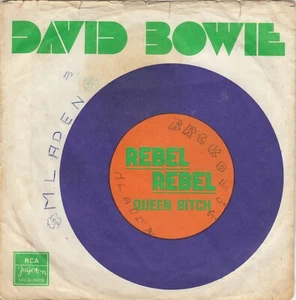 DAVID BOWIE REBEL REBEL / QUEEN BITCH 1974 RECORD YUGOSLAVIA 7" PS - Picture 1 of 4