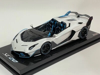 1/18 MR Collection Lamborghini SC20 In Bianco Lucido Base In Carbonio - Immagine 1 di 4