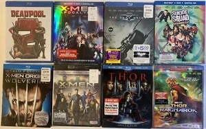 8 SEALED Superhero Blu-rays: Suicide Squad Deadpool X-Men Thor Batman Wolverine - Foto 1 di 4