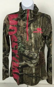 Mossy Oak Girls Top Size L Camouflage with Pink Accents Long Sleeves Mock Neck - Picture 1 of 14