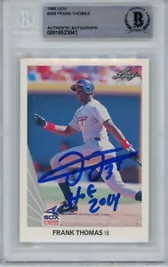 Frank Thomas Autographed/Signed 1990 Leaf 300 Trading Card HOF Beckett 47167 - Picture 1 of 2