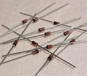 20 Pcs of Fairchild 1N4742A 12V 1 Watt Zener Diodes in a glass DO-41 Axial Leads - Picture 1 of 4