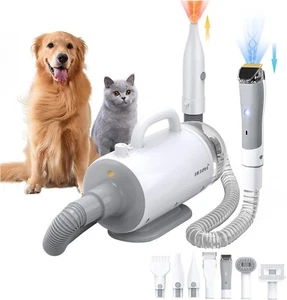 Dog Grooming Kit Negative Ion Vacuum Clippers & Blow Dryer Adjustable Air Flow-- - Picture 1 of 4