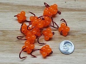 12 - Size #1 Realistic Soft Cluster Egg FL Orange Wet Fly Salmon Steelhead - Picture 1 of 1