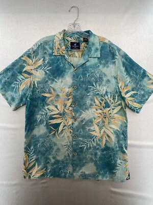 Мужская гавайская рубашка Caribbean Joe 100% шелк средний размер  - Изображение 1 из 4