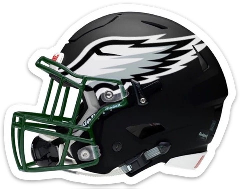 Philadelphia Eagles Football Helmet w/ Eagle Wing Logo Type Die-Cut MAGNET Cover