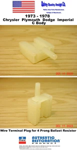 1973 78 Chrysler C Body 4 Prong Ballast Resistor Terminal Plug 3588525 MoPar USA - Picture 1 of 2