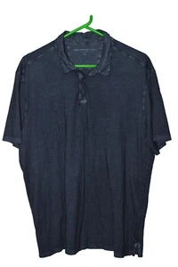 MINT SIZE XL JOHN VARVATOS USA 102515 Blue 100% Wool Polo Dress Shirt Acid Wash - Picture 1 of 11