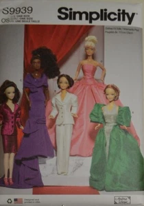 Simplicity- 9939 - 11 1/2" (29CM) Fashion Doll Clothes - Picture 1 of 2