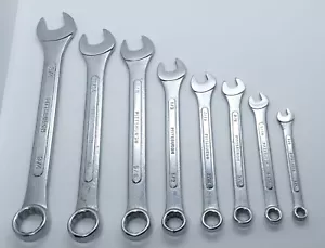 Pittsburgh Combination Wrench Lot of 8 Polished Chrome Vanadium Wrenches Clean - Picture 1 of 10