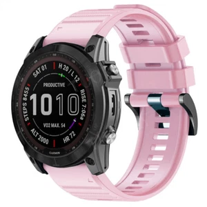 For Garmin Fenix 8/E/7X/7 Pro/6X/6/5X/5 Plus/3/3HR Quick Fit Silicone Band Strap - Picture 1 of 51