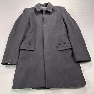 Banana Republic Pea Coat Mens Small Gray Wool Cashmere Blend Button Up Jacket - Picture 1 of 11