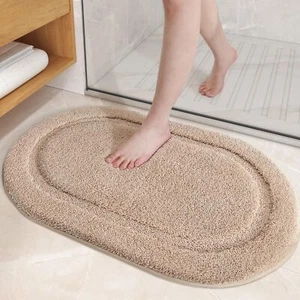 Khaki Bathroom Rugs Non Slip Absorbent Soft Washable Thick Bath Mat 16"x24" S... - Picture 1 of 7