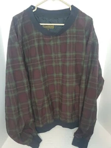 VTG Sun Mountain Sports Burgundy Plaid Lined Golf Pullover Size XL - Picture 1 of 8