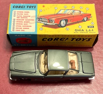 1963 CORGI Mettoy Great Britain CHRYSLER GHIA L.6.4 Coupé #241 metallic olive - Image 1 of 4