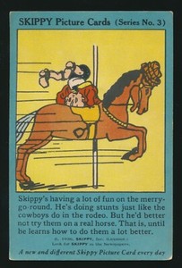 1936 D141-3 Henri Rousseau Bakery SKIPPY CARDS (Blue Borders) -Skippy on horse