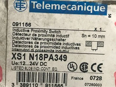Telemecanique XS1N18PA349 Prox Sensor - Image 1 of 2