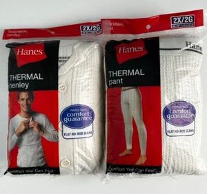 Hanes Thermal Set Pantaloni e Henley Taglia 2XL (minori danni alla borsa) - Foto 1 di 3
