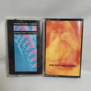 RARE Nine Inch Nails - Pretty Hate Machine & Broken (Cassette, 1989) ORIGINAL - Imagen 1 de 2