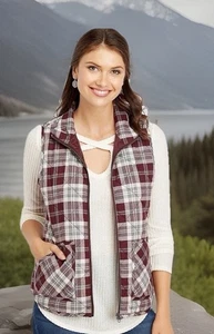 Maurices neu ohne Etikett kariert Rautenstepp gefütterte Weste Damengröße XL Reißverschluss Taschen Lagenlook - Bild 1 von 5