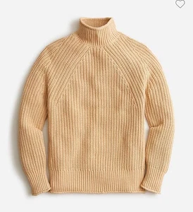 NWT J Crew Relaxed Rollneck Sweater in Sandy Beach Tan Size XS Camel BE158 - Picture 1 of 1