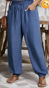 Pantalones estilo harén de ocio para dama XL azul - Imagen 1 de 3