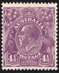 4-1/2d VIOLET DIE II KGV SMALL MULTIPLE WMK PERF 13.5 X 12.5 FINE USED (A30905) - Picture 1 of 1
