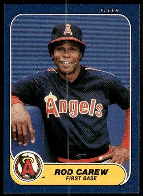 Rod Carew 1986 Fleer #151 California Angels - Image 1 of 2