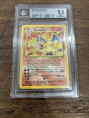 1999 Pokemon BGS 8.5 Base Set Charizard Unlimited Holo Rare 4/102 - Image 1 of 4