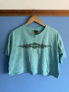 Vintage Single Stitch 1994 Harley Davidson Racine Sewi Crop Top Size Large - Picture 1 of 13