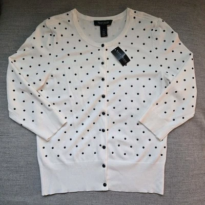 Cárdigan Adornado Lunares Ombre Mercado Negro Casa Blanca - Talla S Nuevo Con Etiquetas Foto 1 de 4