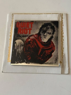 Vintage Quiet Riot Carnival Fair Prize Glass Mirror 6" x 6" Metal Health - Image 1 of 4
