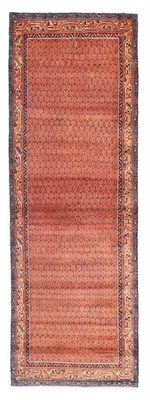 Vintage Hand-knotted Runner Rug 3'6" x 10'6" Traditional Oriental Wool Carpet - Image 1 of 4