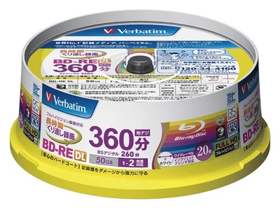 Verbatim Japan BD-RE DL 50GB 20-Pack Rewritable Disc Dual Layer 1-2x Speed - Image 1 of 4
